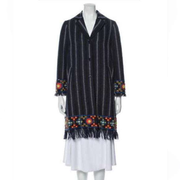NWT Tory Burch ‘Luna’ Embellished Woven Coat - Picture 8 of 16